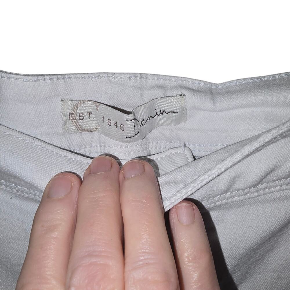 Women's Est. 1946 Denim White Midrise Crop Distressed Hem Jeans - 16 Classic - Picture 7 of 11